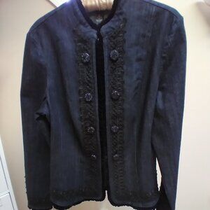 INC International Concepts Embellished Denim Jacket NWOT
